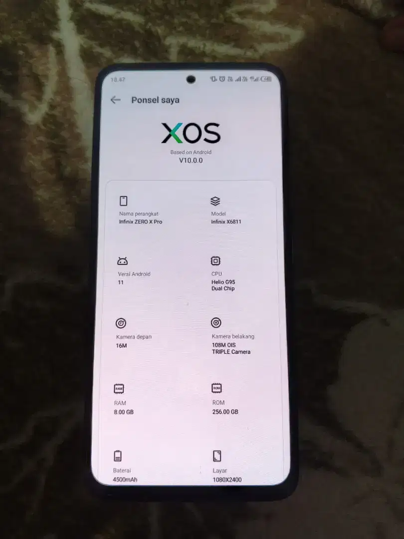 Infinix Zero X Pro 8/256 Fullset. TT bawah masuk
