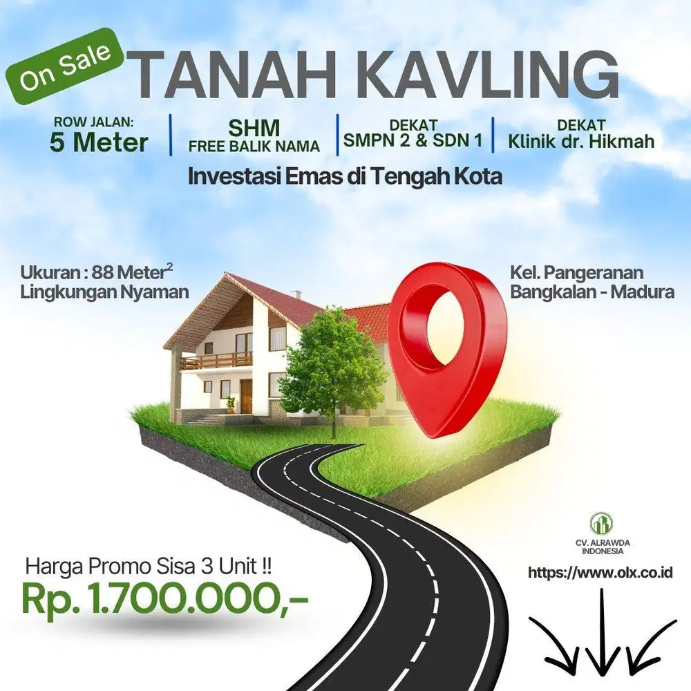 Tanah Kavling SHM siap bangun