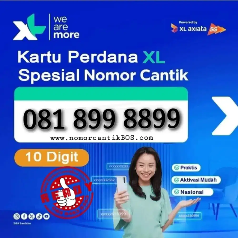 Nomor Cantik XL SUPER 10D TRIPLE AA 8899