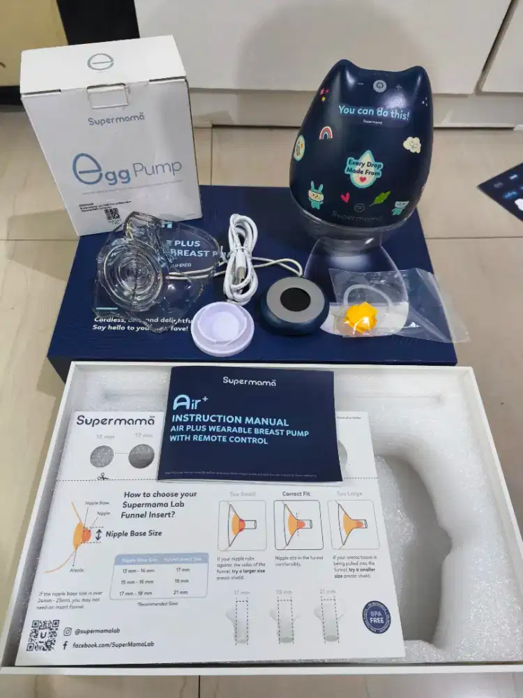 Pompa ASI, Supermama Air+ Wearable Breast Pump (Lengkap, Mulus!)