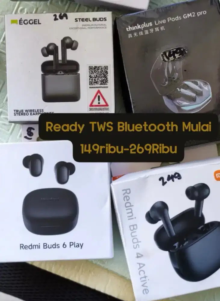 Headset TWS Bluetooth Redmi, Lenovo dan Eggel