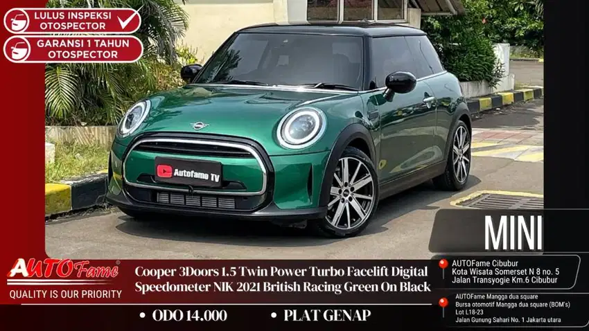 Mini Cooper 3Doors 1.5 Twin Power Turbo Digital Speedometer NIK 2021