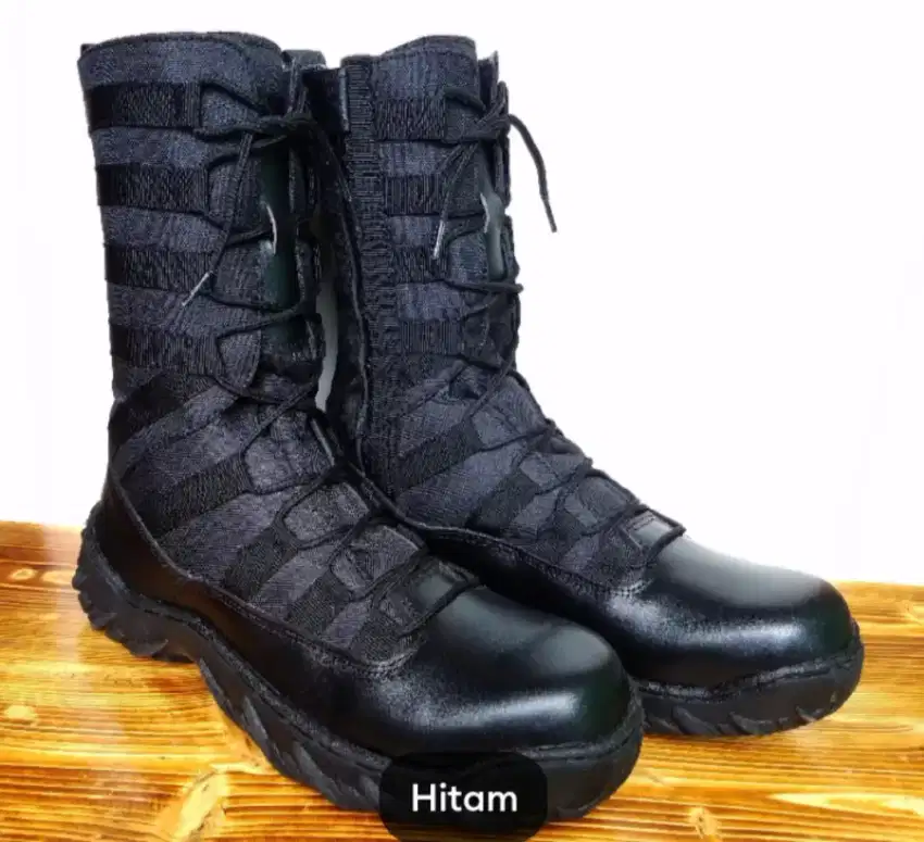 Sepatu PDL Ninja TNI Dan POLRI Kulit Sapi Depan Besi
