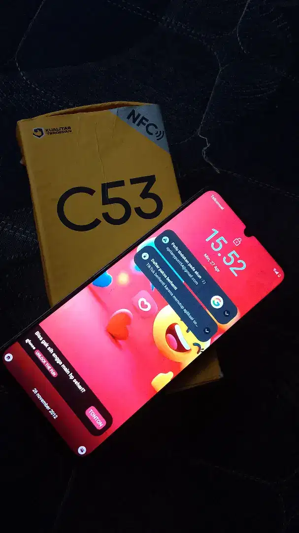 jual realme c53 ada kuning dilayar pinggir ga ngaruh masih dipake