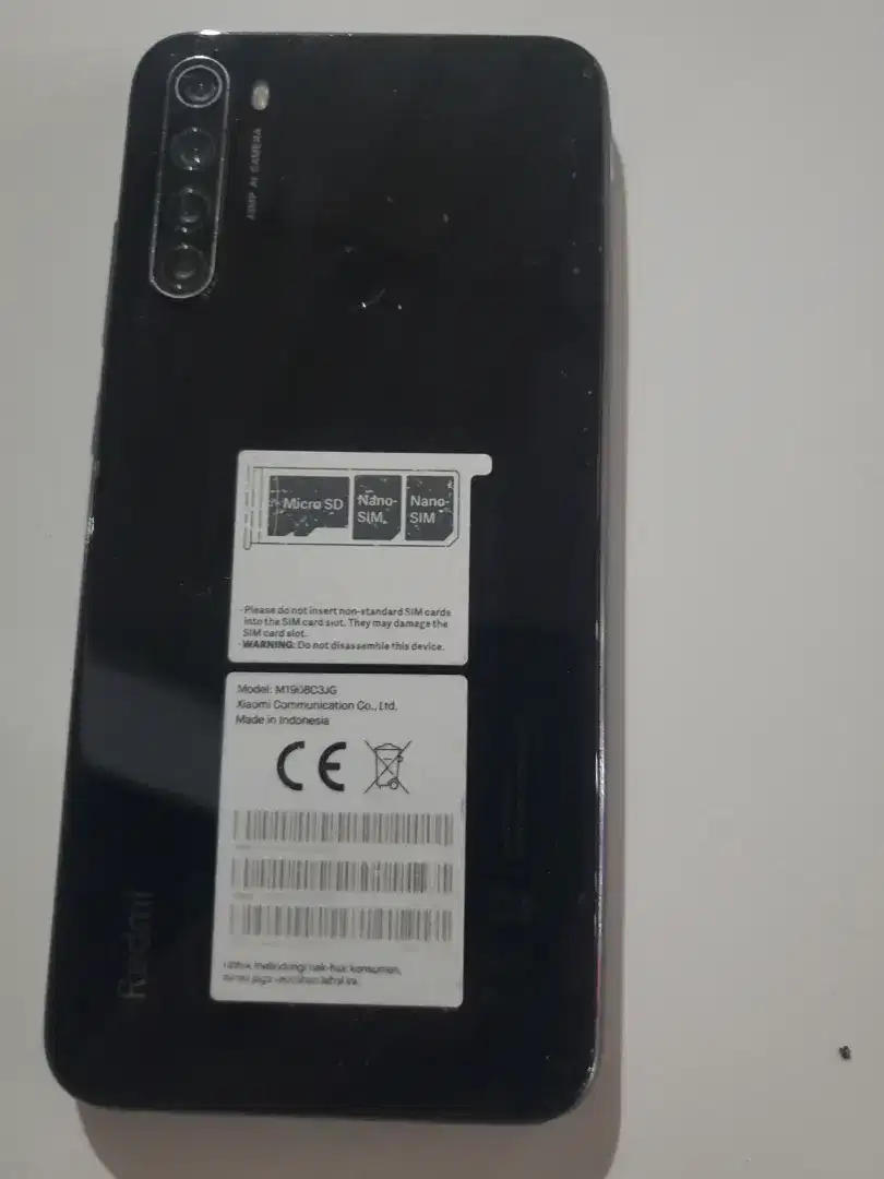 Jaul ajah hp Redmi Note 8  Ram 4/64 Normal semua