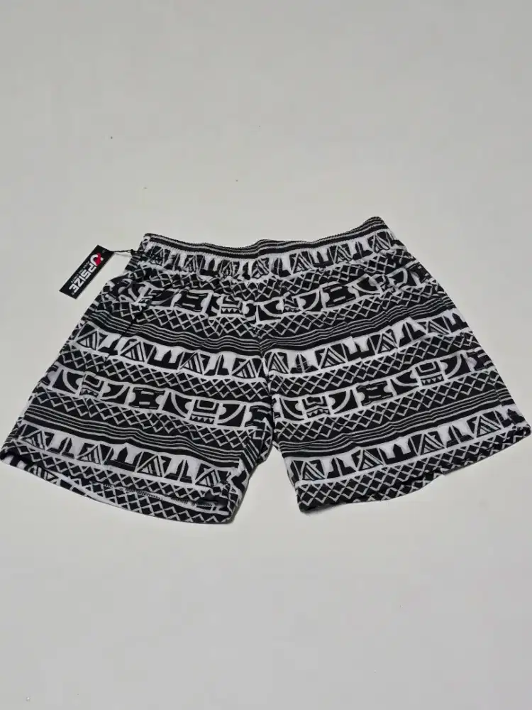 Celana Pendek Underwear Upsz Bahan Kain Kaos Motif Hitam Abstrak