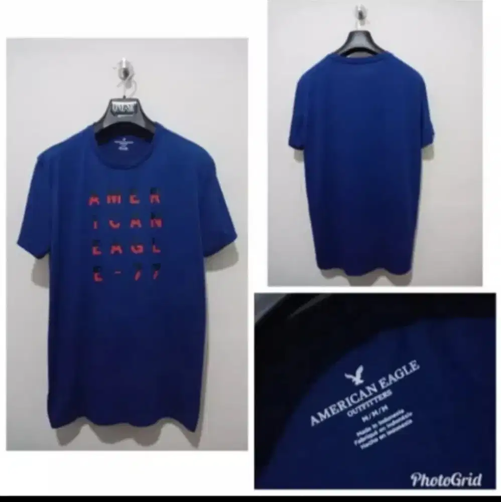 Kaos tshirt american eagle biru size S