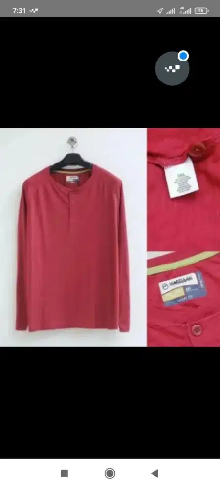 Kaos panjang Henley jumbo bigsize