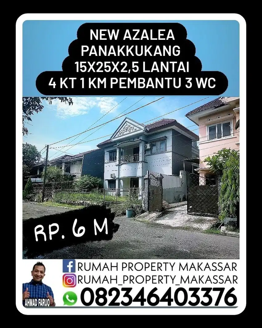 Turun Harga New Azalea Panakkukang 15X25X2,5 Lantai 4+1 WC 3