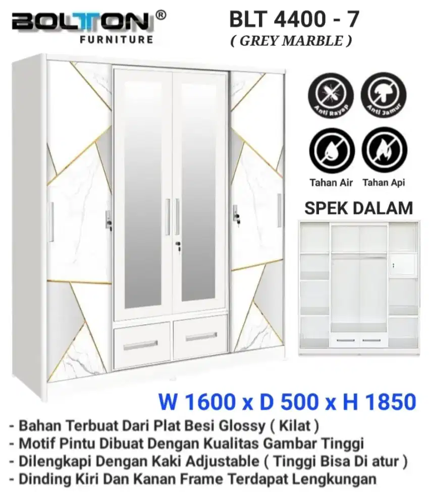 Lemari plat besi 4 pintu