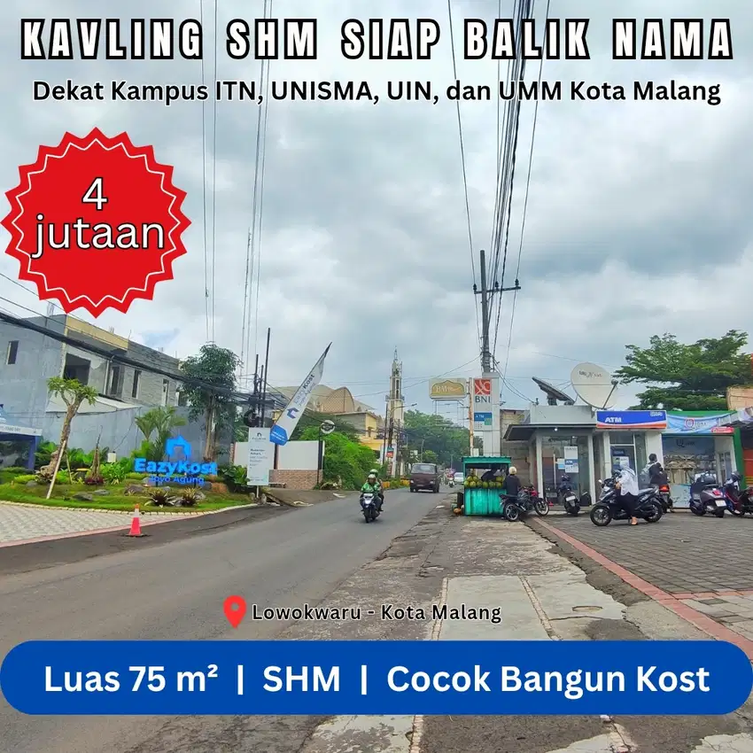 Tanah Residensial 5 Menit Kampus UMM Malang
