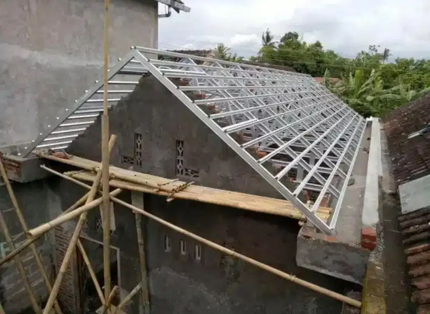 rangka atap dan kanopi baja ringan terpasang murah,SNI,bergaransi