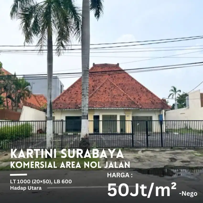 Dijual komersial nol jalan raya Kartini surabaya