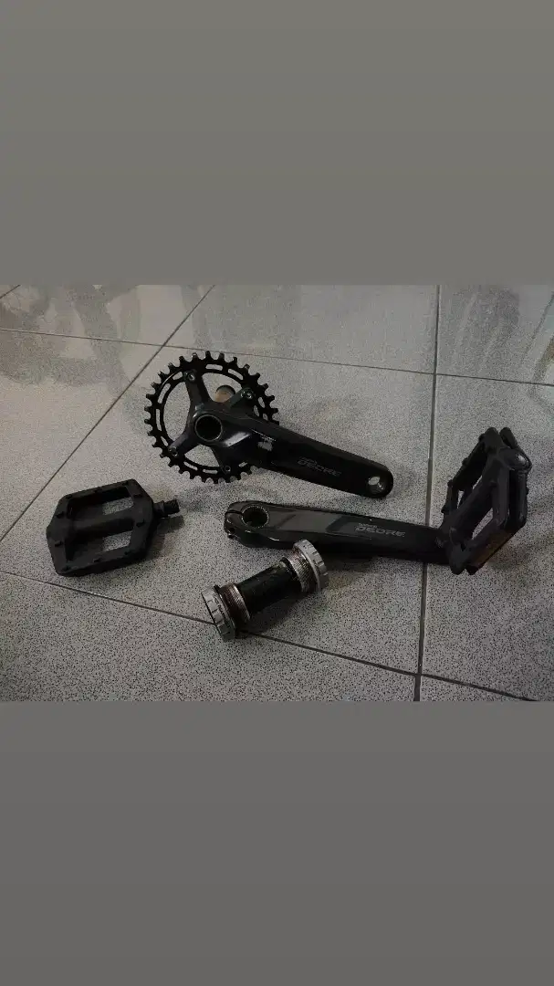 Crankset deore m5100 single 32t plus bb shimano dan pedal