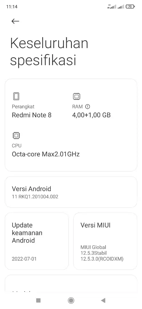 Jual redmi not 8