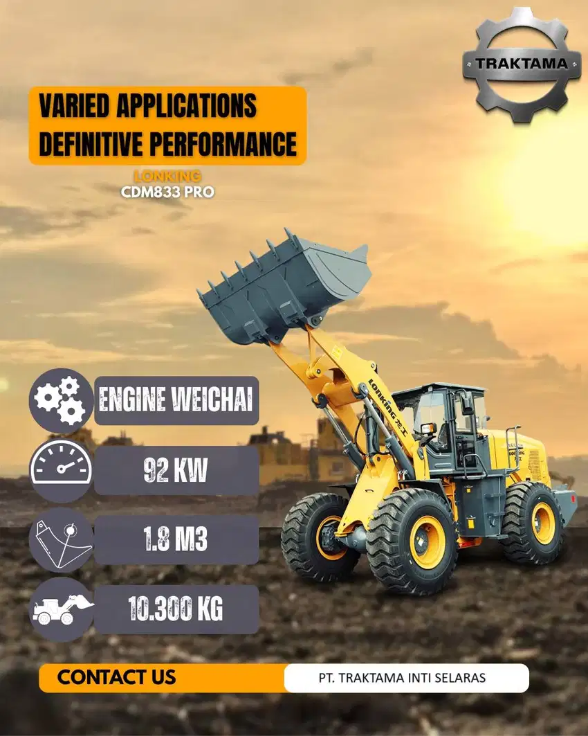 Wheel Loader Lonking 1,8 kubik – Tangguh, Handal & Siap Kerja Berat