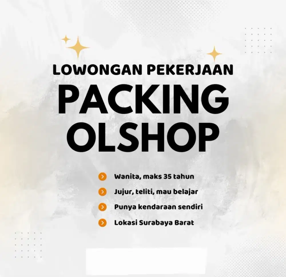 Dibutuhkan staff packing