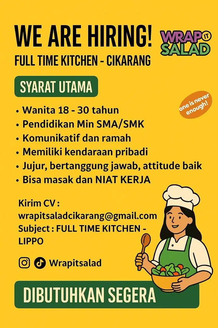 lowongan kerja crew salad