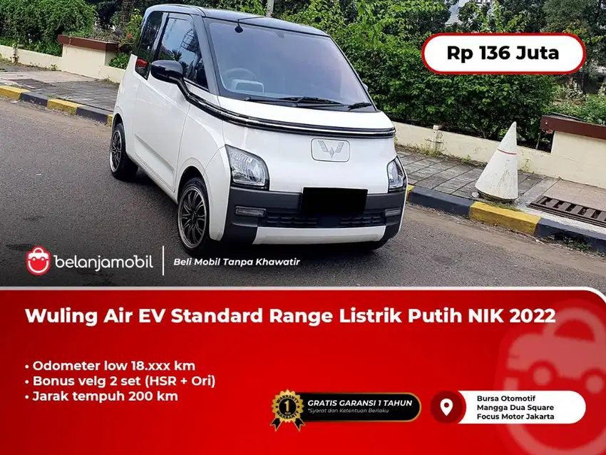 [LOW KM] Wuling Air EV Standard Range Listrik Putih 2022/2023