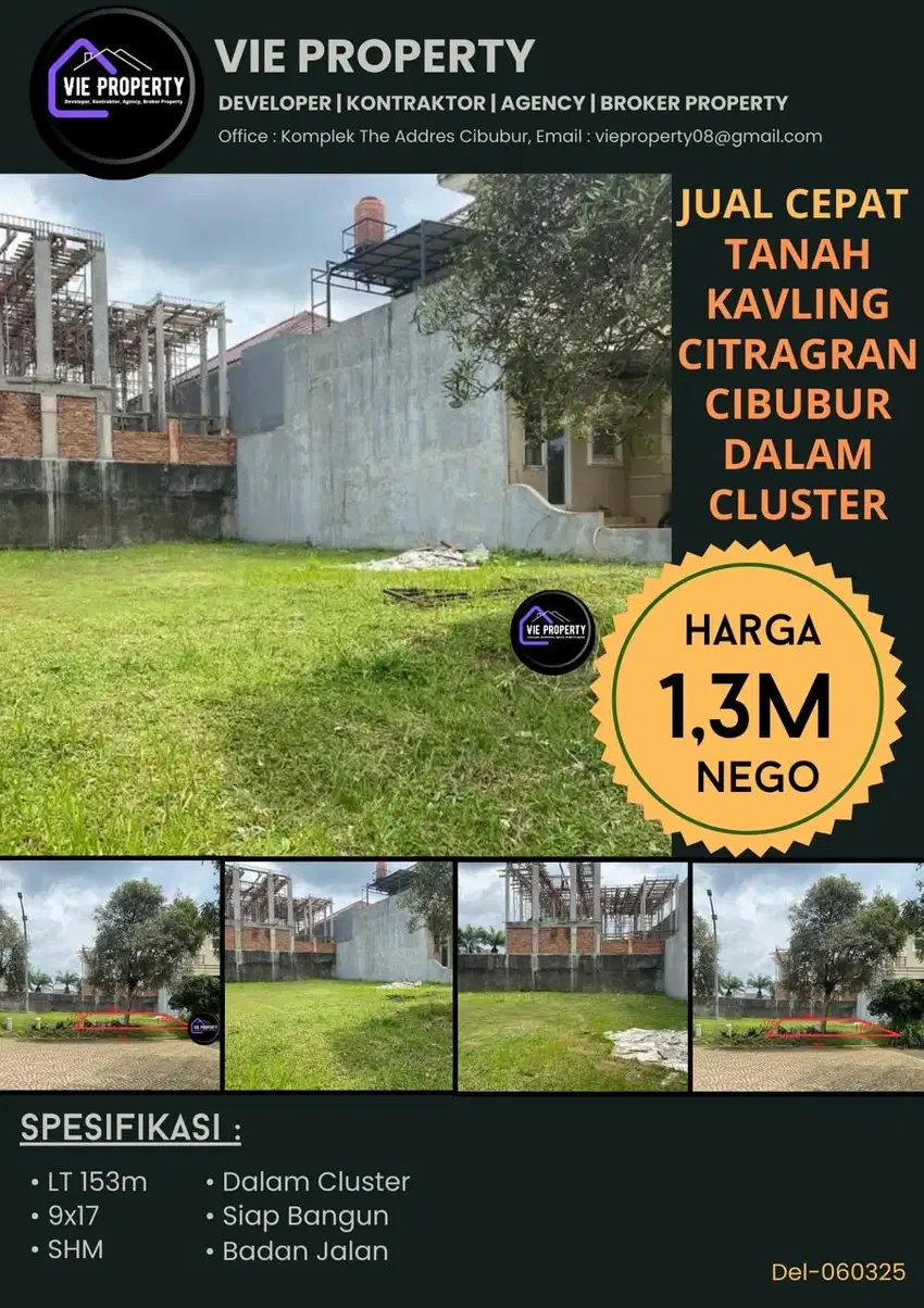 Tanah Kavling dalam cluster citra gran cibubur