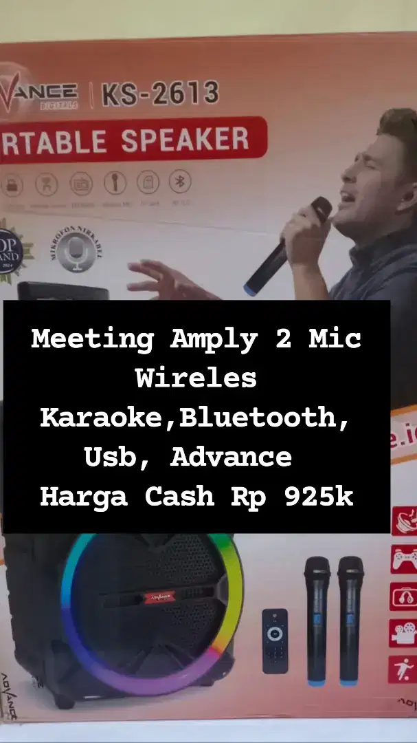 Meeting Amply Advance 12 + 2 Mic Wireles Karaoke Bluetooth Flasdisk