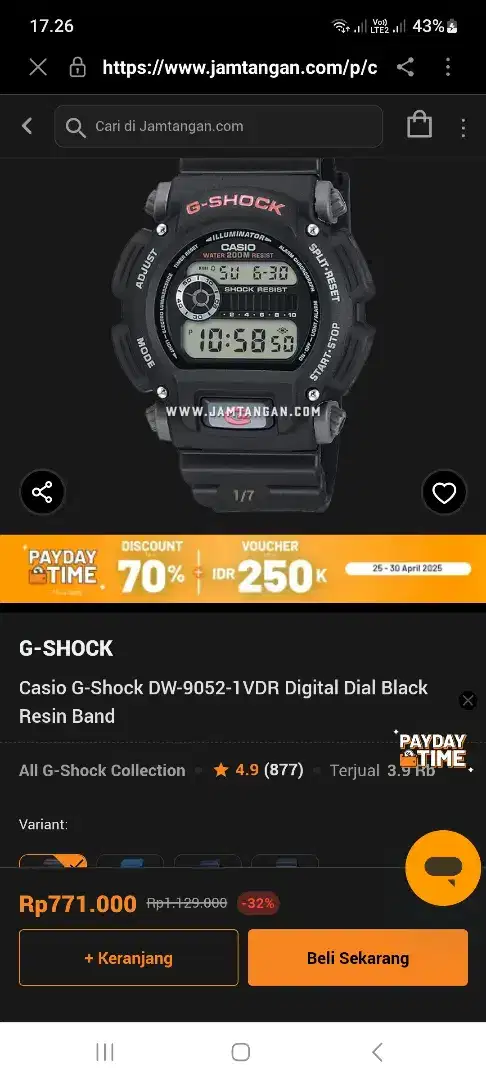 Casio G Shock DW 9052