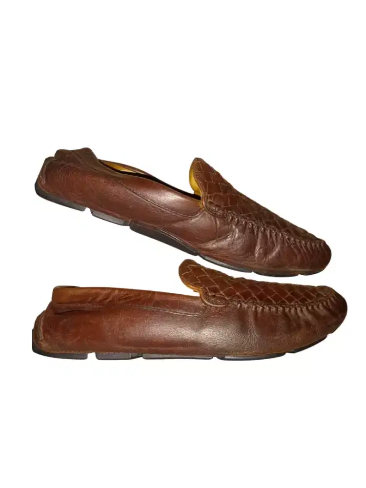 Sepatu kulit prelov branded Gino Mariani Original size 44 Cokelat