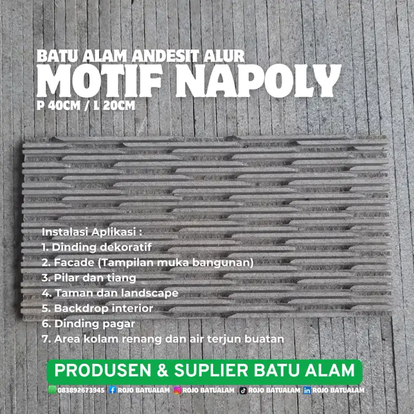 BATU ANDESIT ALUR MOTIF NAPOLY