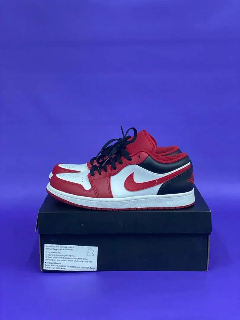 Nike Air Jordan 1 Low US 9 UK 8 EUR 42.5CM - White/Gym Red Black