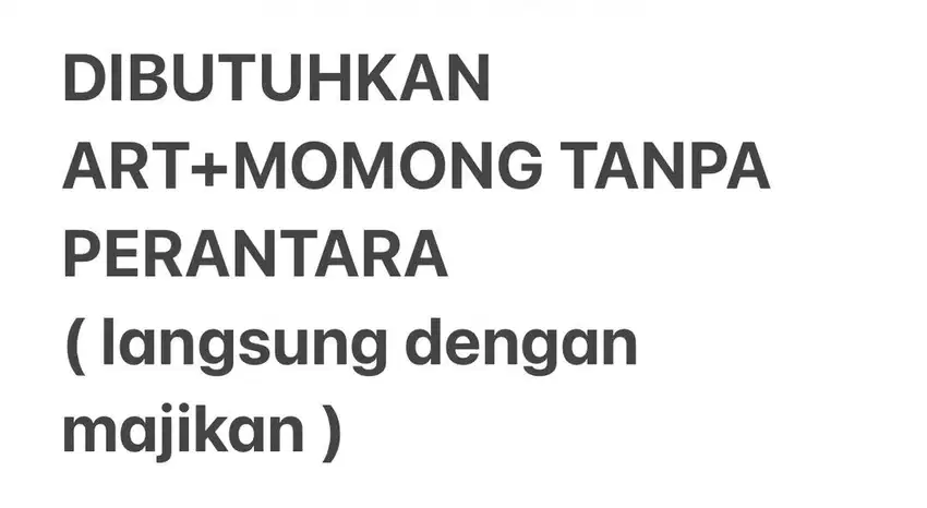 ART+MOMONG TANPA PERANTARA