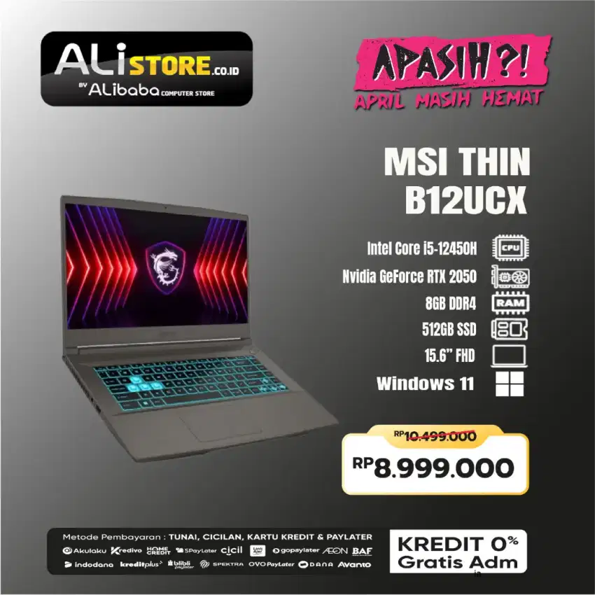 MSI THIN B12UCX INTEL CORE I5
