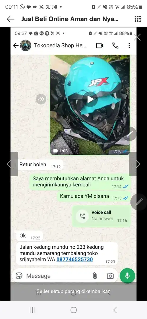 Baru helm jpx biru  M size