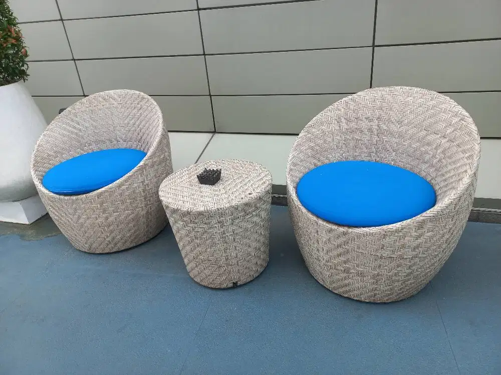 MEJA KURSI TERAS SET - ROTAN SINTETIK (Bahan IMPORT Garansi 2 TAHUN)