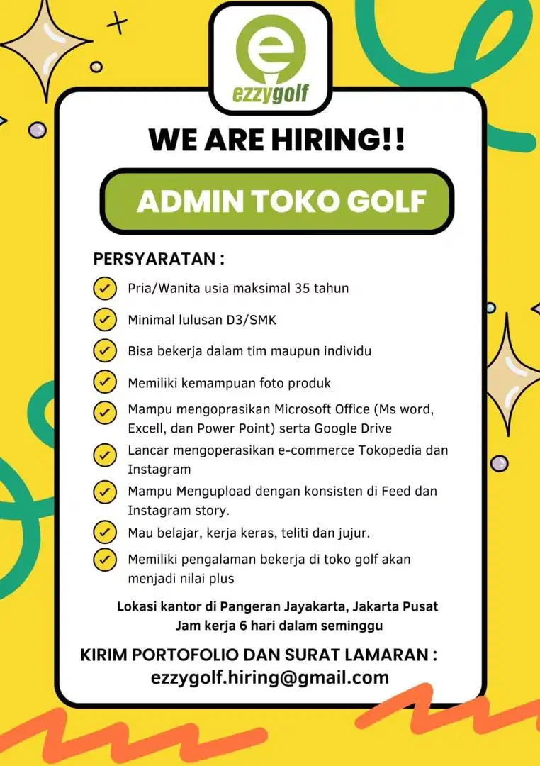 DIBUTUHKAN SEGERA ADMIN CS OLSHOP
