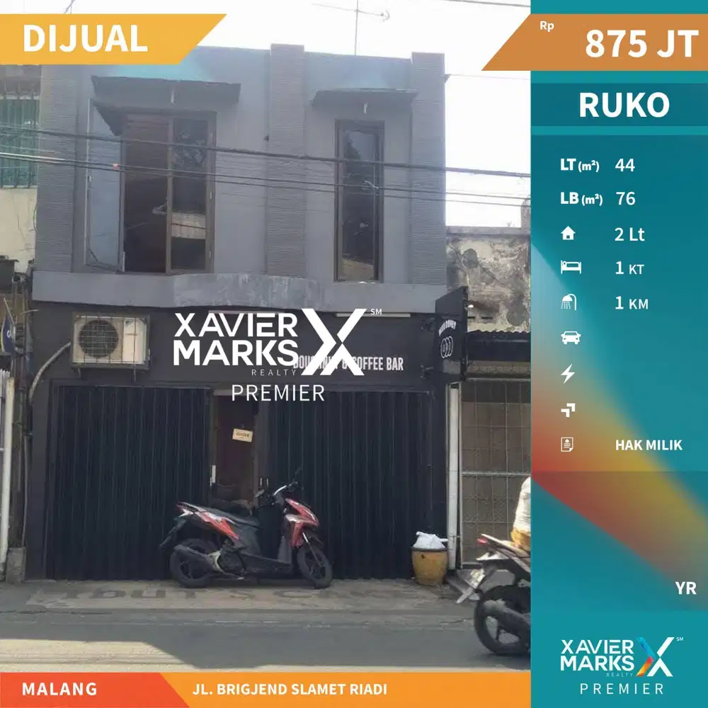 Dijual Ruko Termurah Pusat Kota di Jl Brigjend Slamet Riadi Malang