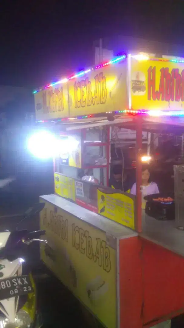 Full set gerobak kebab siap jualan gerobak full besi bisa di dorong