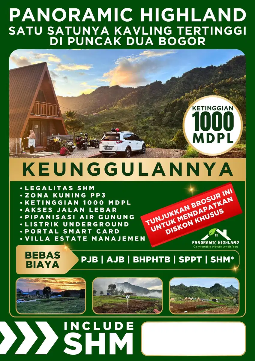Panoramic Highland, Kavling SHM di Puncak dengan Fasilitas!