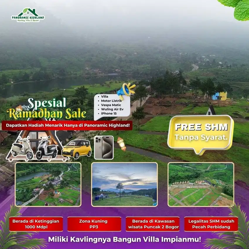 SHM Kavling Wisata di Puncak, Dekat Destinasi Favorit!