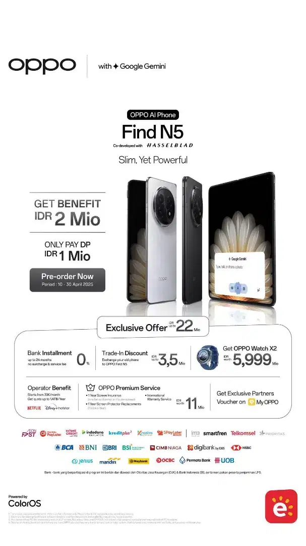 PRE ORDER OPPO N5 FLIP DENGAN PROCESSOR 8ELIT