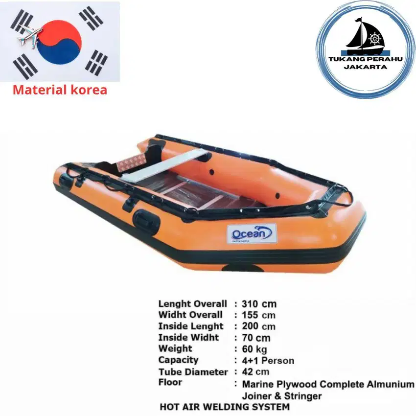 Perahu karet type 310 Bersertifikat Standart Rescue,PVC KOREA