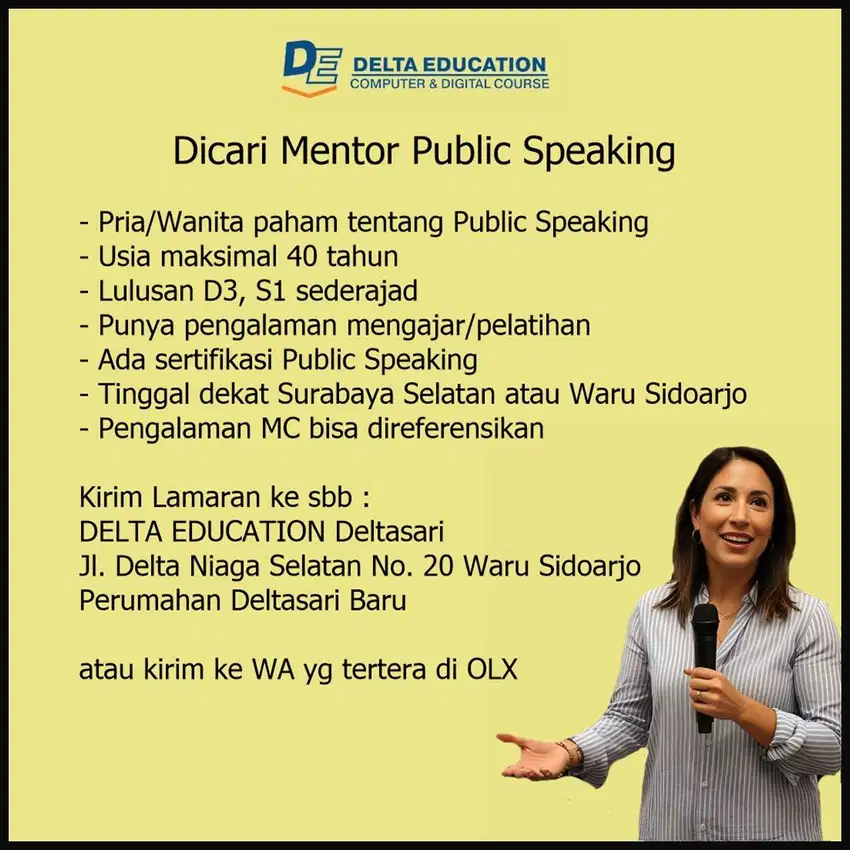 Dicari Partime Guru Public Speaking