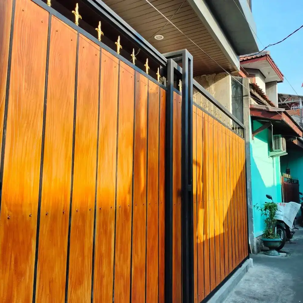 pagar grc rangka besi hollo galvanis antikarat model kekinian