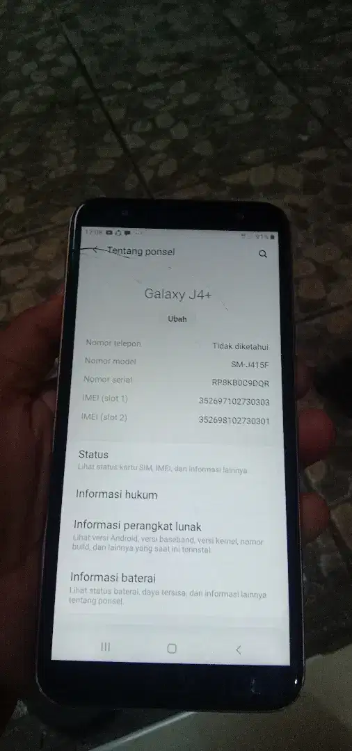 Samsung j4+plus. ,2/32. Mnus retak normal smua tgal plih