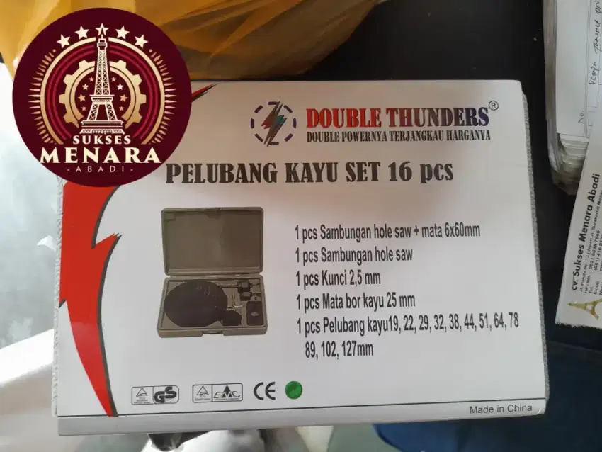 DOUBLE THUNDERS PELUBANG KAYU SET 16 pcs