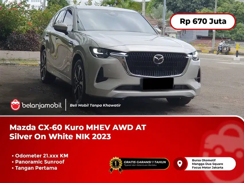 [ FULLSPEC ] Mazda CX60 CX-60 Kuro MHEV AWD AT Silver 2023/2024