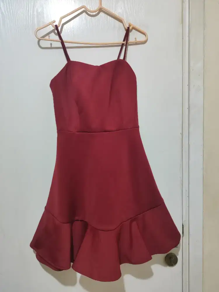 Preloved Mini Dress Scuba Rapunzel Dress Wanita Party Casual