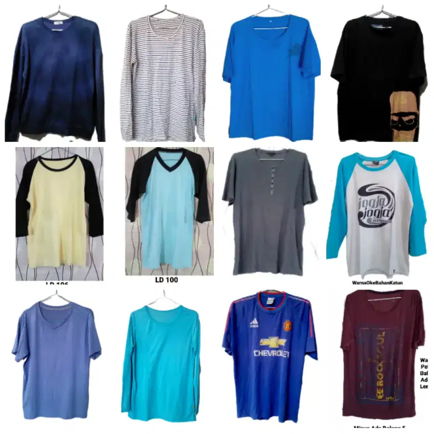 Baju kaos oblong/krah brand import bekas super mulus BagusMurah