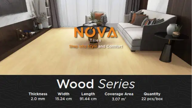 Vinyl Lantai Vinyl Flooring NOVA Motif Kayu & Stone Tebal 2MM