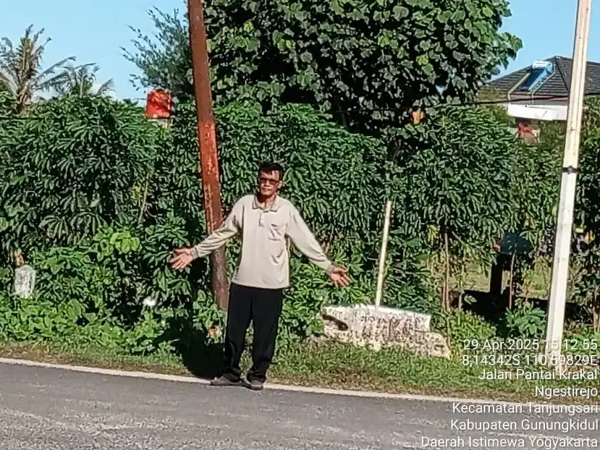 Jual tanah di depan pantai Krakal Gunung kidul