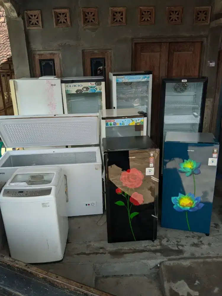 Terima borongan elektronik bekas/rusak: AC, kulkas, freezer, showcase